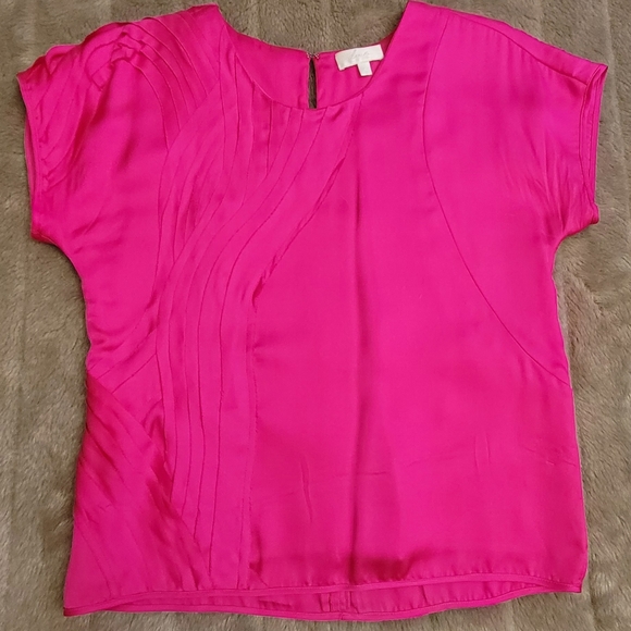 Worn once Doo. Ri Barbie pink all silk blouse with layers of raw silk - Picture 1 of 9